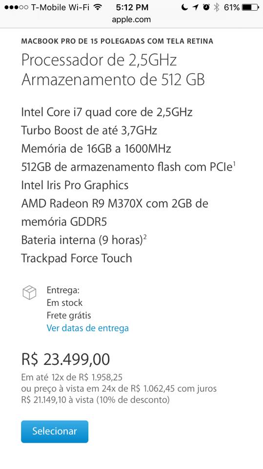 macbook pro preço caro