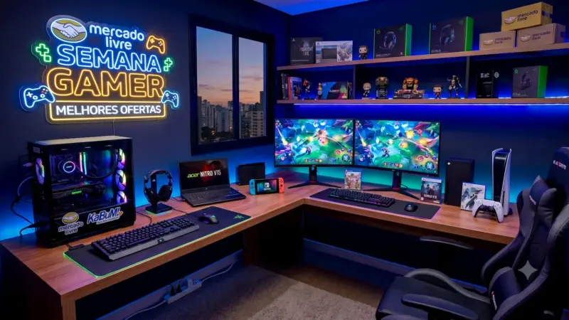 Semana Gamer no Mercado Livre: Melhores Ofertas para Transformar o seu Setup