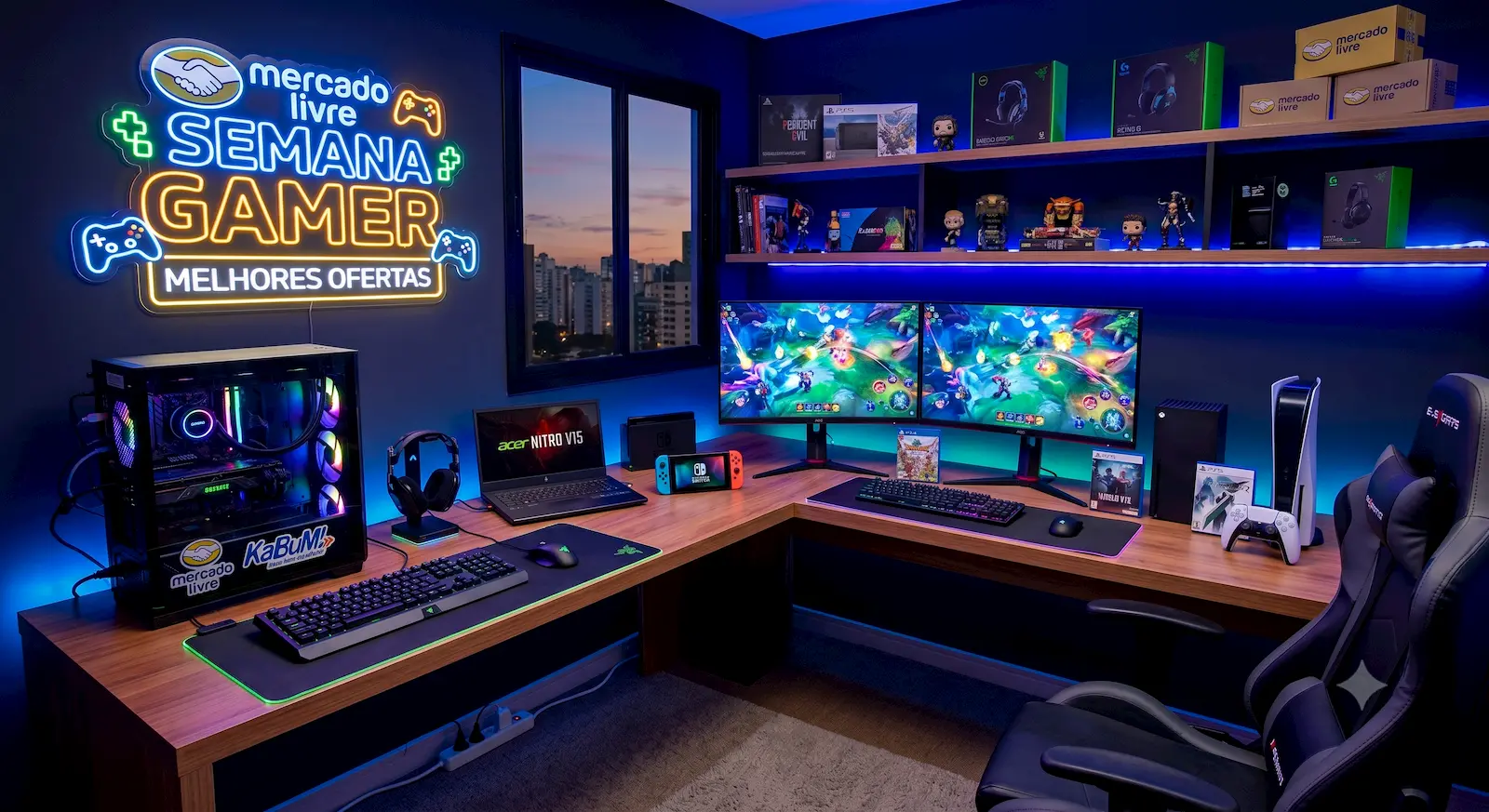 Semana Gamer no Mercado Livre: Melhores Ofertas para Transformar o seu Setup